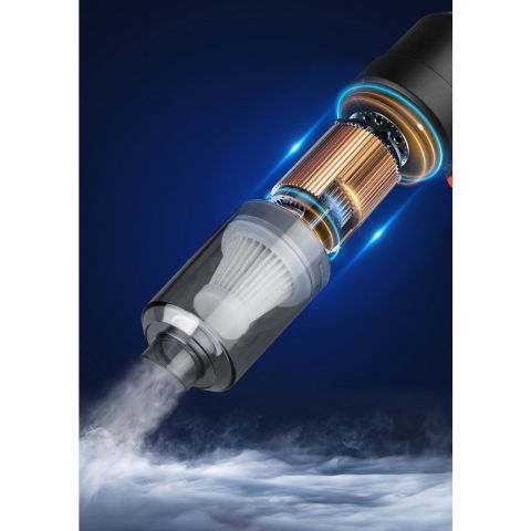 Aspirator portabil fara fir, tip pistol 2 in 1, suflare si aspirare, incarcare usb, pentru casa si masina, autonomie 30 min, negru [3]