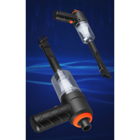 Aspirator portabil fara fir, tip pistol 2 in 1, suflare si aspirare, incarcare usb, pentru casa si masina, autonomie 30 min, negru [2]