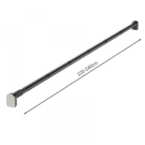 Bara telescopica multifunctionala, din otel inoxidabil si abs, utilizare universala, extensie 220 - 240 cm, fara perforare perete, gri [2]
