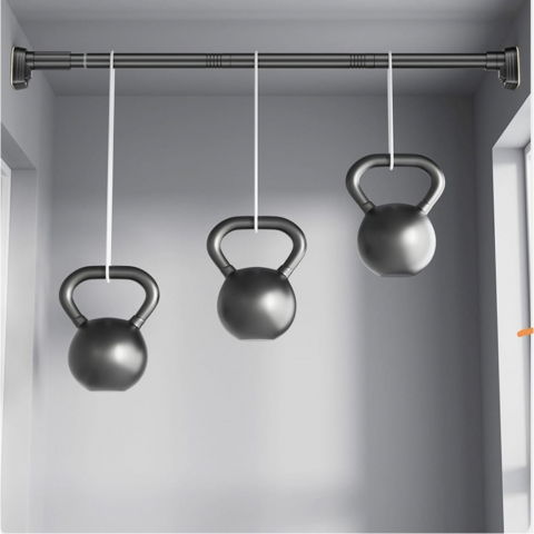 Bara telescopica multifunctionala, din otel inoxidabil si abs, utilizare universala, extensie 220 - 240 cm, fara perforare perete, negru [3]