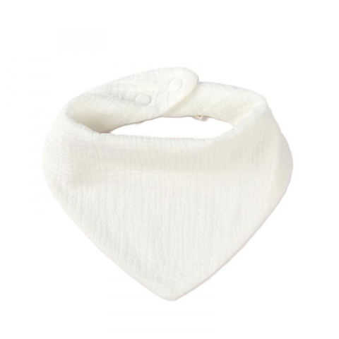 Scaune, seturi de masă și accesorii bebeluși - Baveta triunghiulara, din bumbac, pentru copii 0-12 luni, 33x32 cm, rezistenta la apa, alb