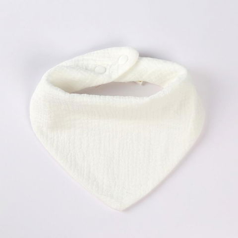 Baveta triunghiulara, din bumbac, pentru copii 0-12 luni, 33x32 cm, rezistenta la apa, alb [2]