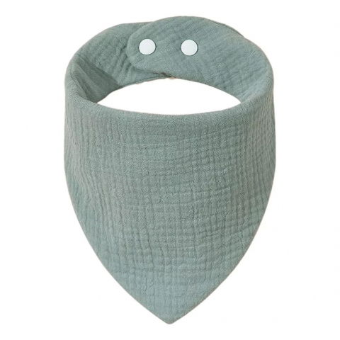 Baveta triunghiulara, din bumbac, pentru copii 0-12 luni, 33x32 cm, rezistenta la apa, albastru [2]