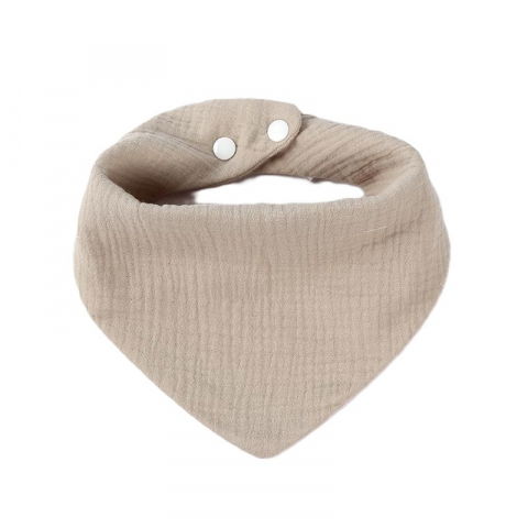 Îngrijire, transport și organizare pentru bebeluși și copii - Baveta triunghiulara, din bumbac, pentru copii 0-12 luni, 33x32 cm, rezistenta la apa, crem