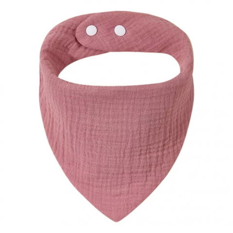 Baveta triunghiulara, din bumbac, pentru copii 0-12 luni, 33x32 cm, rezistenta la apa, roz [2]