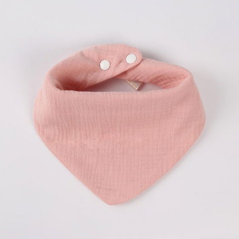 Baveta triunghiulara, din bumbac, pentru copii 0-12 luni, 33x32 cm, rezistenta la apa, roz [3]