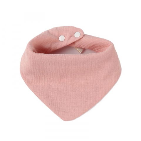 Scaune, seturi de masă și accesorii bebeluși - Baveta triunghiulara, din bumbac, pentru copii 0-12 luni, 33x32 cm, rezistenta la apa, roz