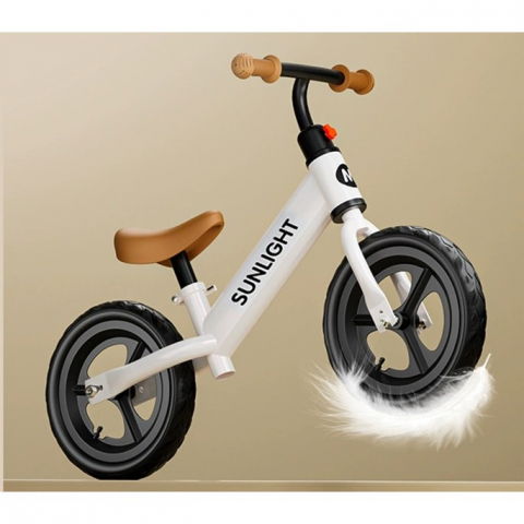 Bicicleta de echilibru, pentru copii, fara pedale, cu doua roti, 2-6 ani, inaltime reglabila, 82 x 55 x 45 cm, alb [6]