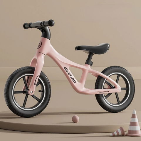 Bicicleta pentru copii, fara pedale, pentru 2-6 ani, 2 roti silentioase, sa reglabila 43 - 58 cm, din plastic si fibra de sticla, 88 x 56 x 43 cm, roz [1]