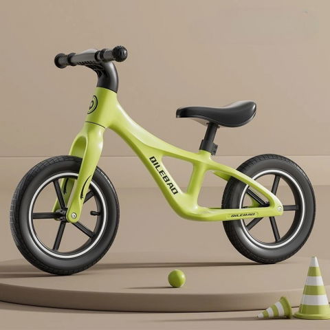 Bicicleta pentru copii, fara pedale, pentru 2-6 ani, 2 roti silentioase, sa reglabila 43 - 58 cm, din plastic si fibra de sticla, 88 x 56 x 43 cm, verde [1]