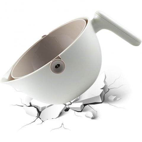 Bol cu doua straturi, pentru fructe, legume, cu cos de scurgere a apei, 2l, din abs+pp, 29.9 x 22.5 x 11.8 cm, alb - gri [2]