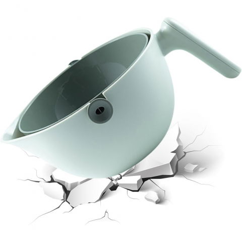 Bol cu doua straturi, pentru fructe, legume, cu cos de scurgere a apei, 2l, din abs+pp, 29.9 x 22.5 x 11.8 cm, verde [4]