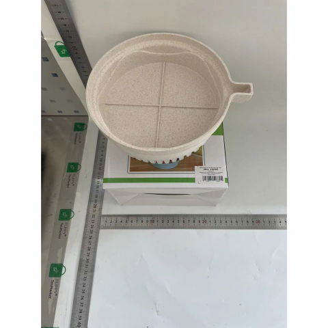 Bol feliator pentru salata, castron multifunctional pentru legume si fructe, pentru spalat si taiat legumele, cu scurgere si tocator, ergonomic, protectie pentru maini, 21x18.5x11.5 cm, alb [1]