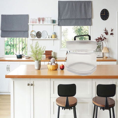 Borcan pentru muraturi, cu separator pentru lichide, ermetic, termorezistent, tip clepsidra, 1400 ml, abs, alb, 13.5x9.5 cm [2]