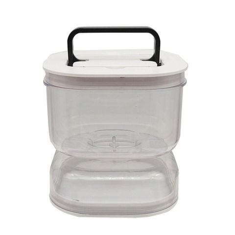 Borcan pentru muraturi, cu separator pentru lichide, ermetic, termorezistent, tip clepsidra, 1400 ml, abs, alb, 13.5x9.5 cm [4]