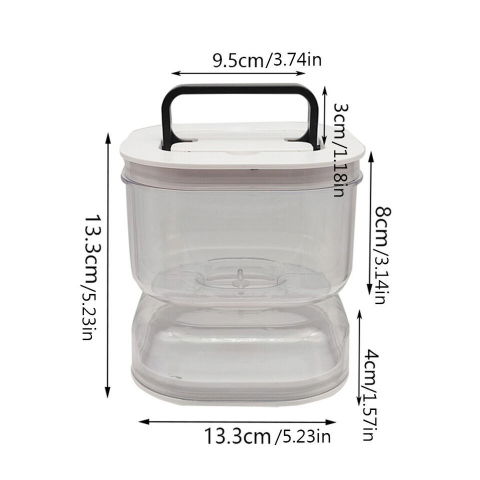 Borcan pentru muraturi, cu separator pentru lichide, ermetic, termorezistent, tip clepsidra, 1400 ml, abs, alb, 13.5x9.5 cm [5]