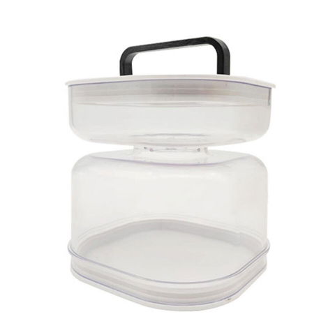 Borcan pentru muraturi, cu separator pentru lichide, ermetic, termorezistent, tip clepsidra, 1400 ml, abs, alb, 13.5x9.5 cm [3]