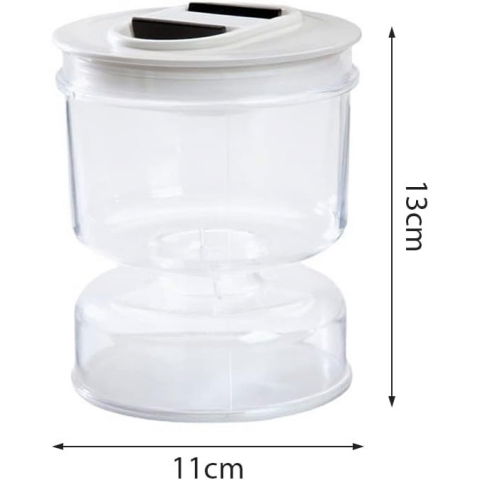 Borcan pentru muraturi, cu separator pentru lichide, ermetic, termorezistent, tip clepsidra, 800 ml, abs, alb, 13x11 cm [2]
