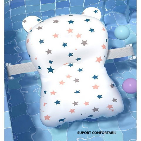 Cada de baie, pentru copii 0 luni - 6 ani, cu termometru, pliabila, perna suport inclusa, din plastic, 81.5 x 49 x 21.5 cm, mov [4]