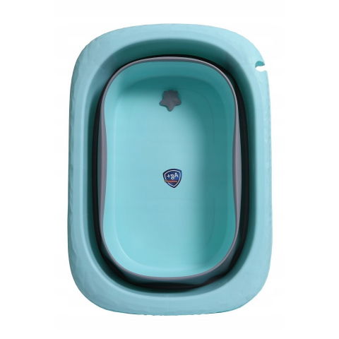 Cada pliabila pentru baie, din pp+tpe, pentru copii 0-6 ani, cu picioare, suport de sezut, scurgere etans, 48.5x25x72 cm, albastru [3]