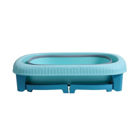 Cada pliabila pentru baie, din pp+tpe, pentru copii 0-6 ani, cu picioare, suport de sezut, scurgere etans, 48.5x25x72 cm, albastru [2]