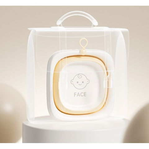 Cada pliabila pentru baie pentru copii, cadita pentru bebelusi, model patrat pentru fata, galben, 32x27.5x3.7 cm, 4 l [2]