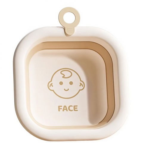 Igienă, baie și accesorii bebeluși şi copii - Cada pliabila pentru baie pentru copii, cadita pentru bebelusi, model patrat pentru fata, maro, 30x30x3.5 cm, 3.5 l