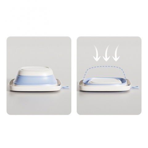 Cada pliabila pentru baie pentru copii, cadita pentru bebelusi, model patrat pentru fundulet, albastru, 32x27.5x3.7 cm, 4 l [3]