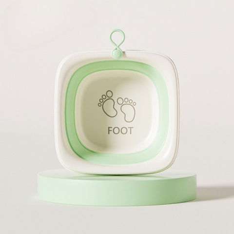 Cada pliabila pentru baie pentru copii, cadita pentru bebelusi, model patrat pentru picioare, verde, 32x27.5x3.7 cm, 4 l [1]