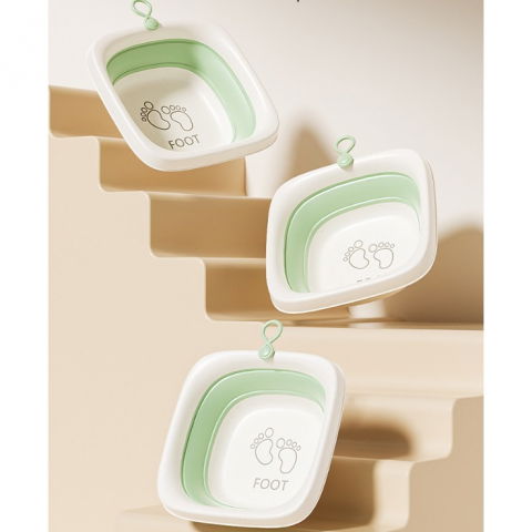 Cada pliabila pentru baie pentru copii, cadita pentru bebelusi, model patrat pentru picioare, verde, 32x27.5x3.7 cm, 4 l [3]