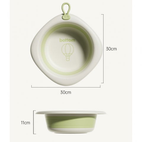 Cada pliabila pentru baie pentru copii, cadita pentru bebelusi, model romb cu balon, verde, 31.5x31.5x3.5 cm, 3l [13]