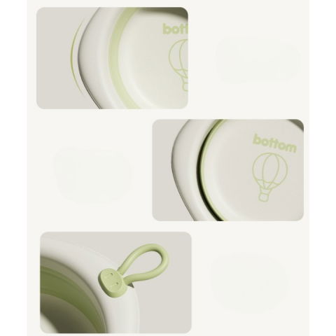 Cada pliabila pentru baie pentru copii, cadita pentru bebelusi, model romb cu balon, verde, 31.5x31.5x3.5 cm, 3l [5]