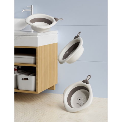 Cada pliabila pentru baie pentru copii, cadita pentru bebelusi, model romb koala, gri, 30x30x3.5 cm, 4l [6]