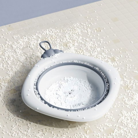 Cada pliabila pentru baie pentru copii, cadita pentru bebelusi, model romb pentru picioare koala, gri, 30x30x3.5 cm, 4l [5]