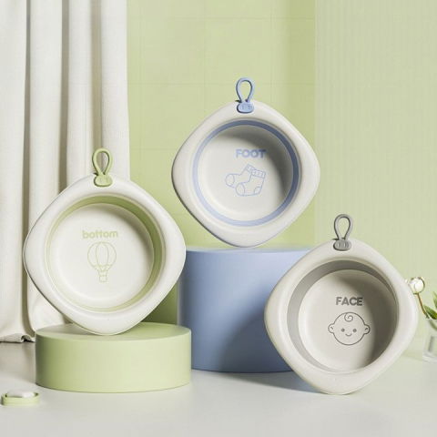 Cada pliabila pentru baie pentru copii, cadita pentru bebelusi, model romb pentru picioare, mov, 31.5x31.5x3.5 cm, 3l [1]