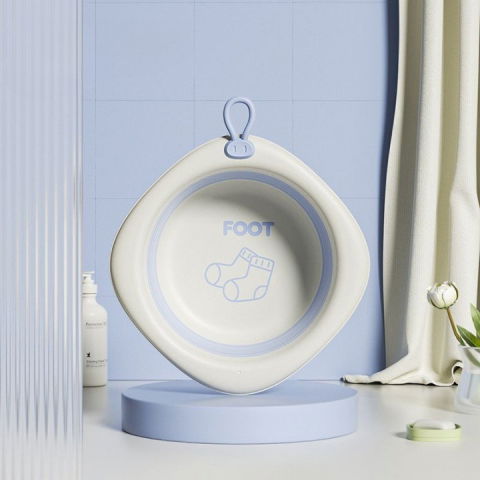 Cada pliabila pentru baie pentru copii, cadita pentru bebelusi, model romb pentru picioare, mov, 31.5x31.5x3.5 cm, 3l [4]