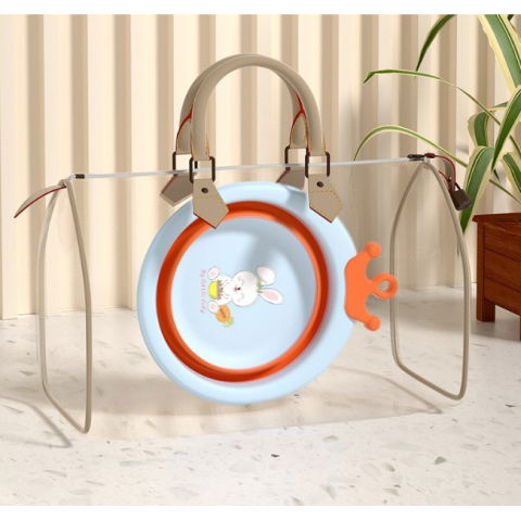 Cada pliabila pentru baie pentru copii, cadita pentru bebelusi, model rotund cu iepuras, blue, 30x31x3.5 cm, 3.3 l [12]