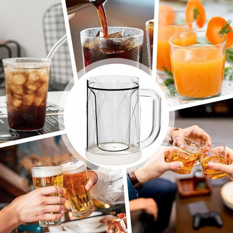 Cana frigorifica cu gheata, 14.2 x 10.4 x 14.7 cm, plastic, 800 ml, transparent [4]