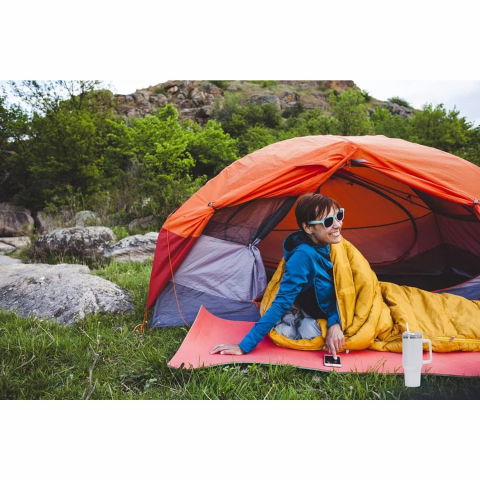 Cana termos din plastic, pentru bauturi calde si reci, cu maner, 9.9x9.9x27 cm, alb [3]