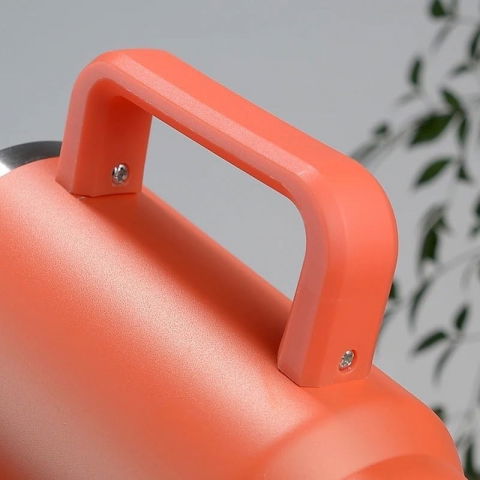 Cana termos din plastic, pentru bauturi calde si reci, cu maner, 9.9x9.9x27 cm, portocaliu [4]