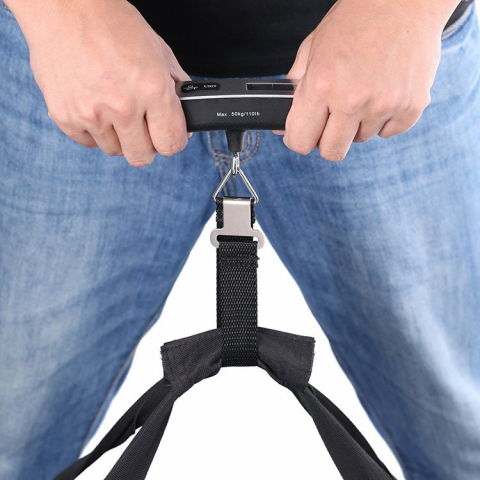 Cantar digital de mana curea, cantar portabil, cantarire bagaje, capacitate 50 kg, functie de tara, 12.5 x 2.8 x 2.8 cm, alb-negru [8]