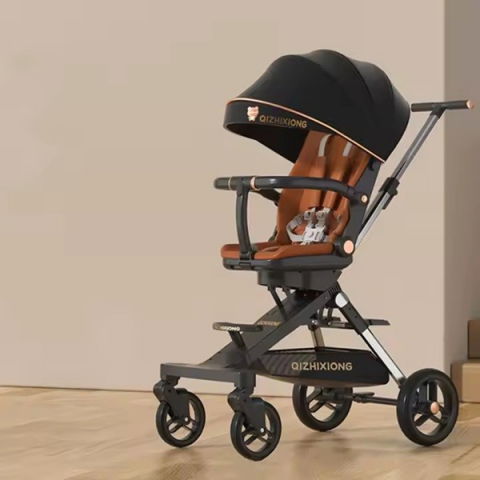 Carucior sport  3in1, 6-36 luni, pliabil, tavita pentru masa, pat de dormit, centura de siguranta, roti 360 grade, reversibil, parasolar, maner reglabil, 64 x 35 x 100 cm, negru [1]