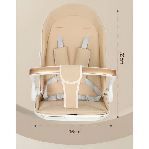 Carucior sport  3in1, 6-36 luni, reversibil, pliabil, tavita pentru masa, pozitie de somn, centura de siguranta, roti 360, suport pahar, copertina pentru soare, 32x63x95cm, crem model jungla [7]