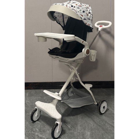 Carucior sport  3in1, 6-36 luni, reversibil, pliabil, tavita pentru masa, pozitie de somn, centura de siguranta, roti 360, suport pahar, copertina pentru soare, 32x63x95cm, bej model cosmos [1]