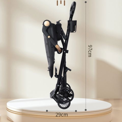 Carucior sport  3in1, 6-36 luni, reversibil, pliabil, tavita pentru masa, pozitie de somn, centura de siguranta, roti 360, suport pahar, copertina pentru soare, 32x63x95cm, negru model pisicute [9]