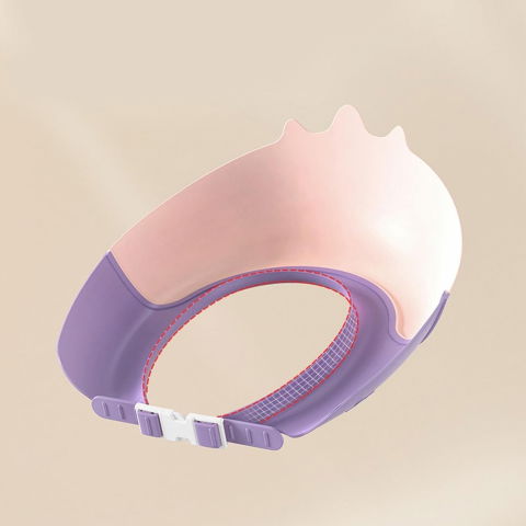 Casca de dus, previne scurgerea apei si samponului pe fata, 0-12 ani, ajustabila, din tpe+pp, 20 x 23 cm, model unicorn, roz/mov [1]