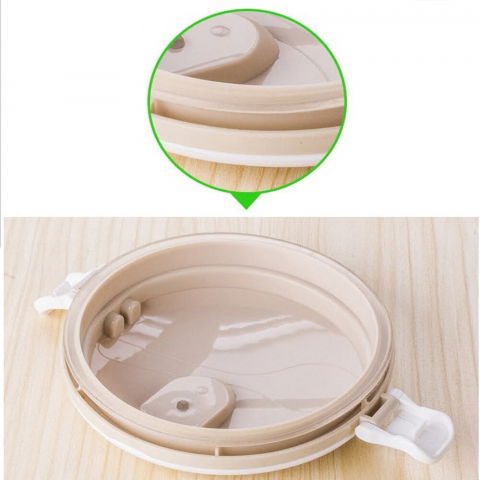 Caserola pentru alimente  lunch box, 700 ml, otel inoxidabil, maner, valva aerisire, inchidere etansa, 15 x 8.5 cm, albastru [4]