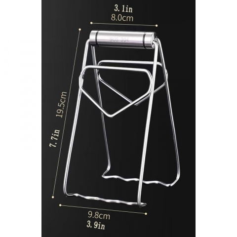 Clema pentru boluri, anti-alunecare, din otel inoxidabil, extindere, pentru oale, tigai, de uz casnic, rezistent la temperaturi inalte, 19.5x9.8x8 cm, gri [4]