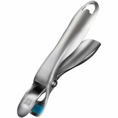 Organizatoare si accesorii pentru bucatarie - Clema pentru boluri, anti-alunecare, din otel inoxidabil si silicon, de uz casnic, rezistent la temperaturi inalte, 19.5x3.2 cm, gri