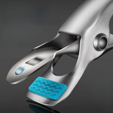 Clema pentru boluri, anti-alunecare, din otel inoxidabil si silicon, de uz casnic, rezistent la temperaturi inalte, 19.5x3.2 cm, gri [1]